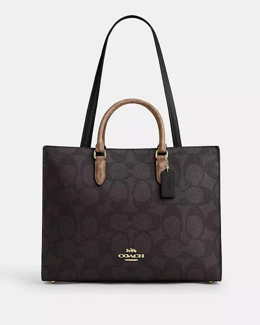 Maggie Tote Bag In Blocked Signature Canvas