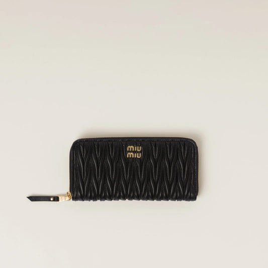 Large matelassé nappa leather wallet