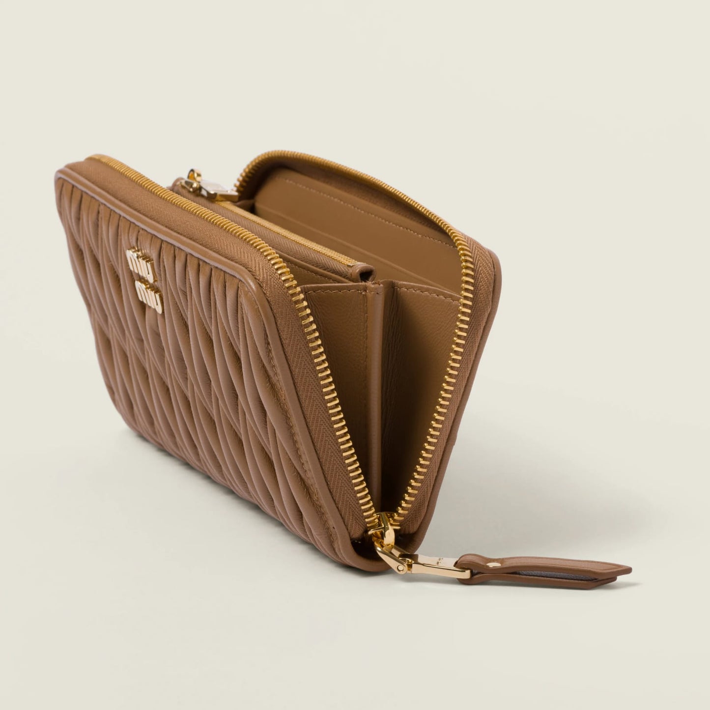 Large matelassé nappa leather wallet