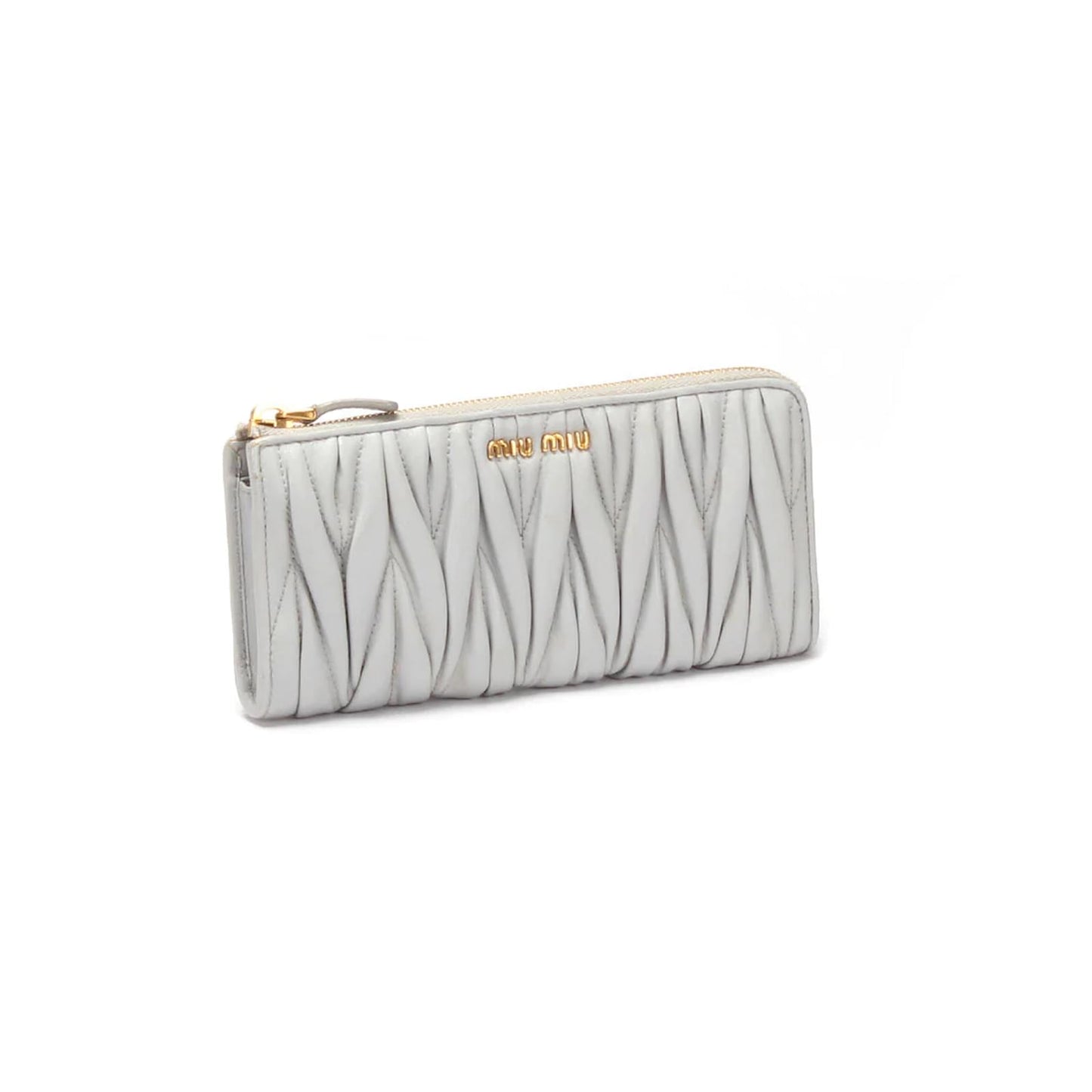 Large matelassé nappa leather wallet