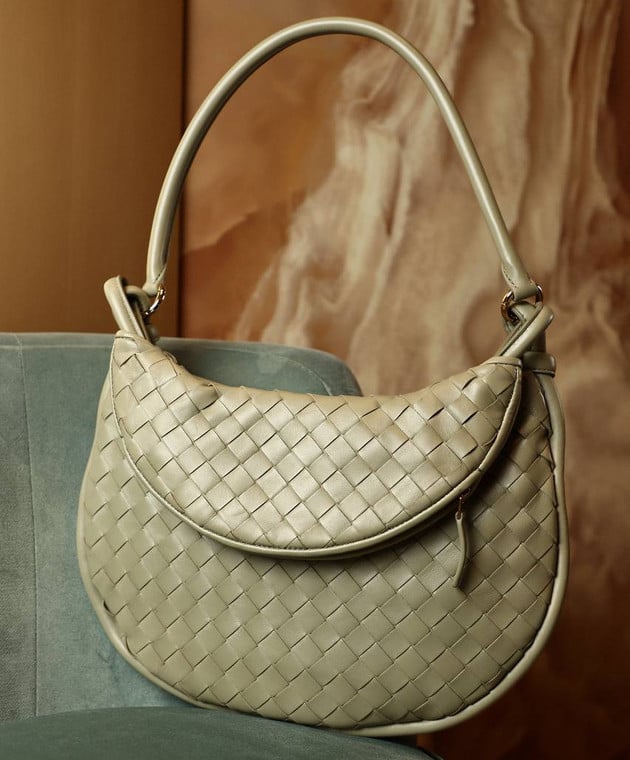 Gemelli Shoulder Bag in Intrecciato Leather