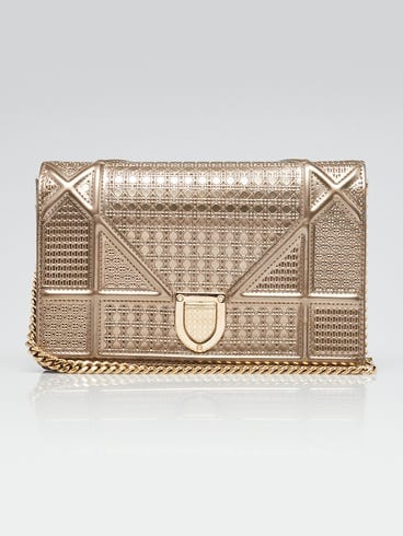 Dior Gold Micro Cannage Patent Leather Baby Diorama