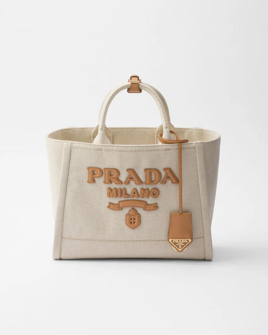 Medium linen blend tote bag