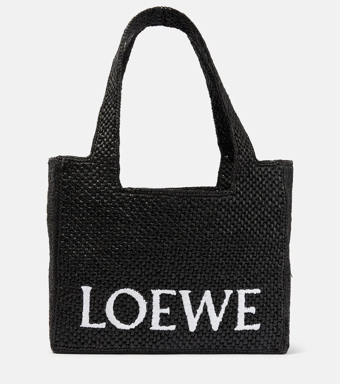 Paula's Ibiza Medium logo raffia tote bag
