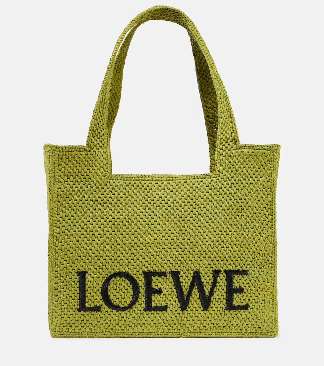 Paula's Ibiza Medium logo raffia tote bag