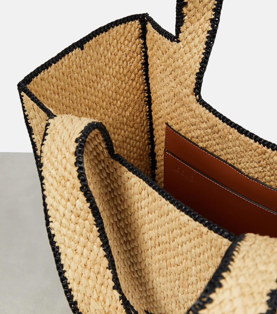 Paula's Ibiza Medium logo raffia tote bag