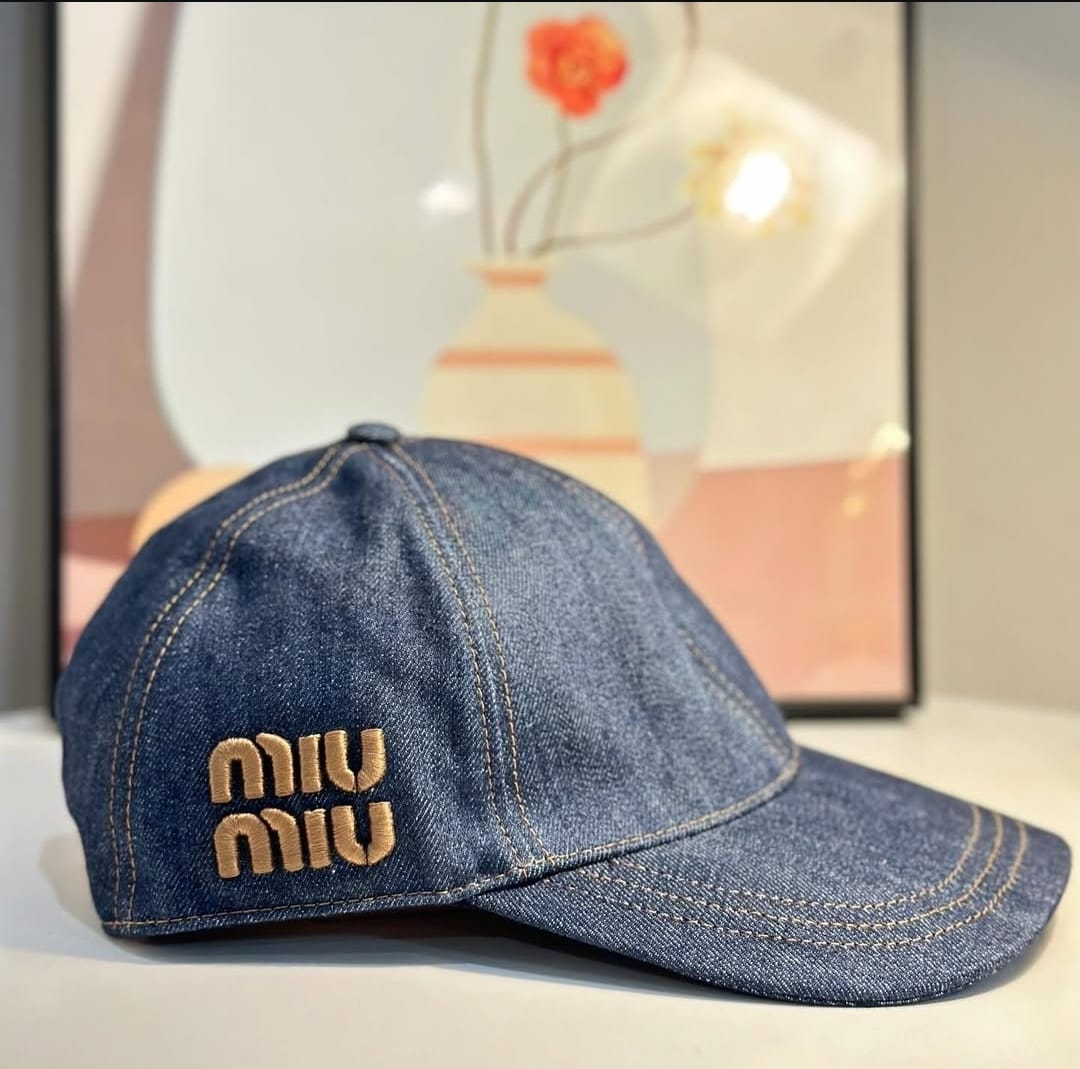 Miu Miu Blue Jean Denim Baseball Cap