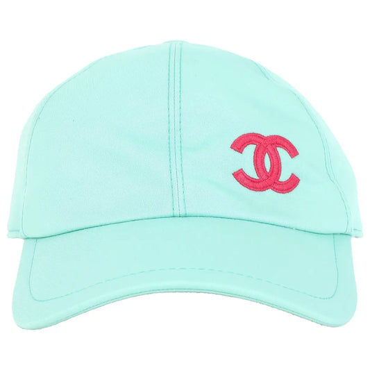 Triomphe turquoise baseball cap in calfskin