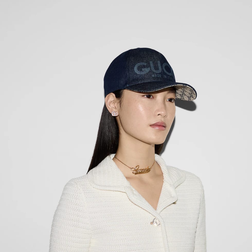 Navy Blue Jean Lasered denim baseball cap