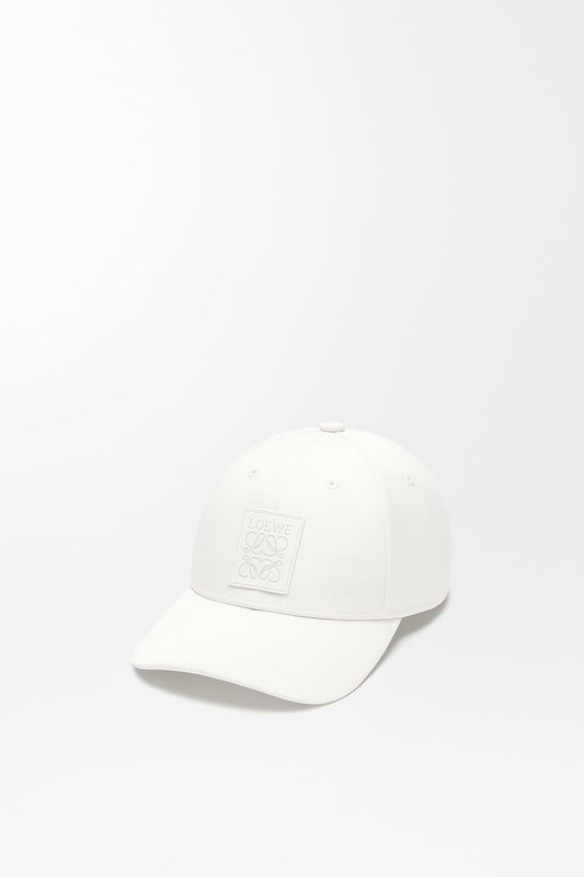 White Patch Cap In Canvas