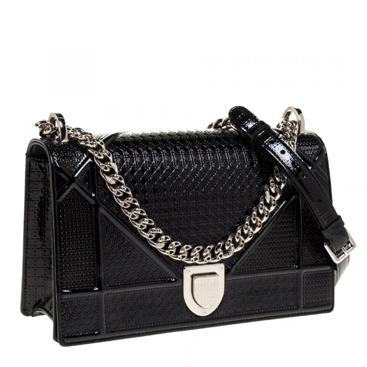 Dior Gold Micro Cannage Patent Leather Baby Diorama