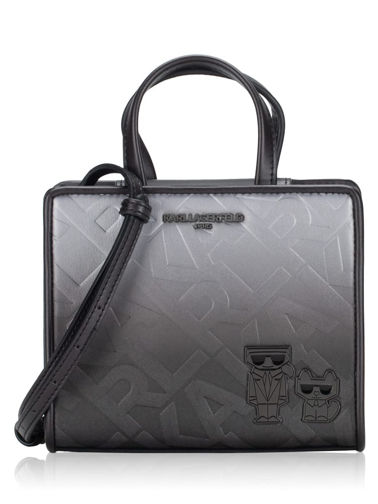 Karl and Choupette Maybelle Satchel Black Dark Gunmetal