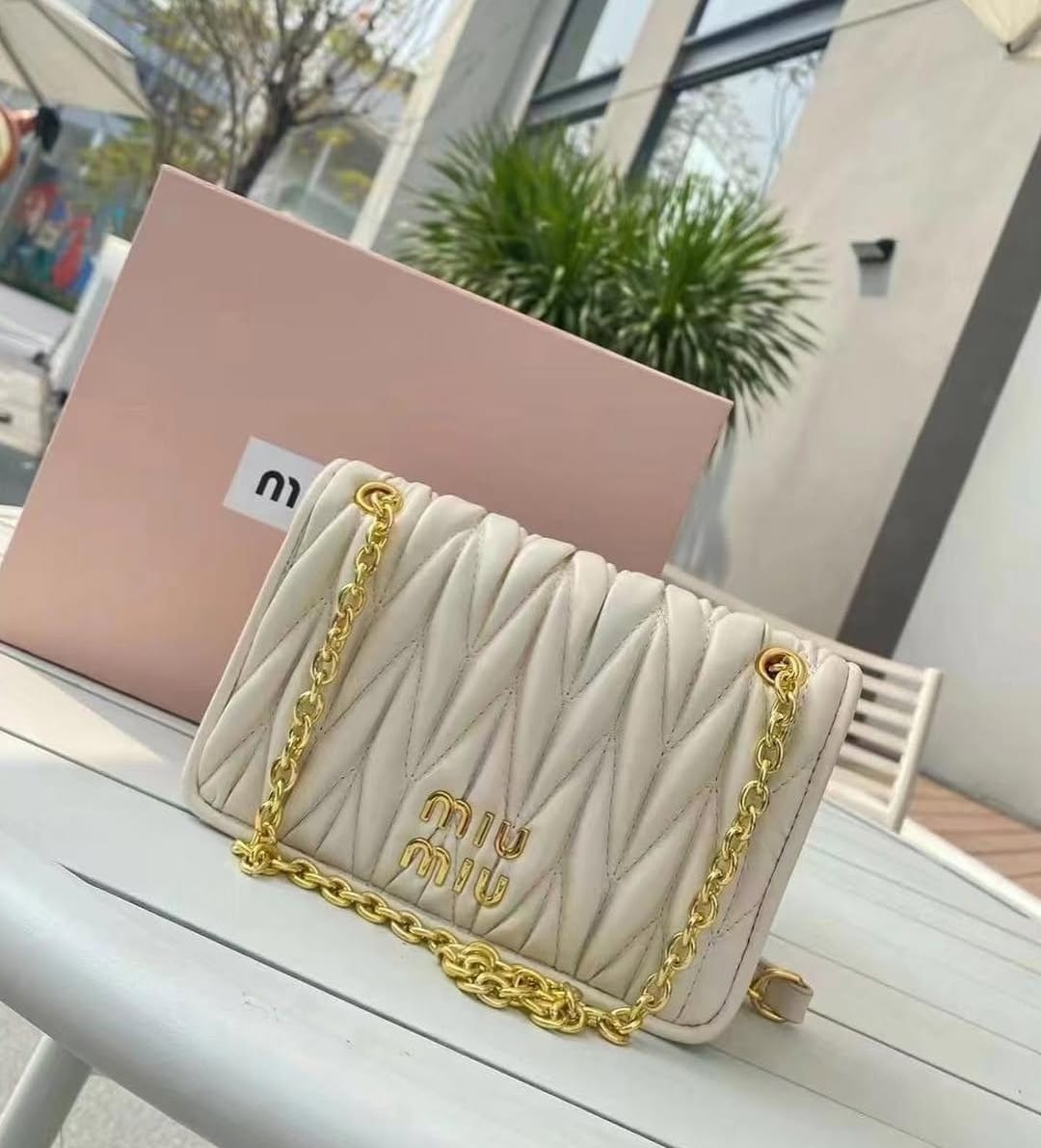Matelassé nappa leather mini-bag
