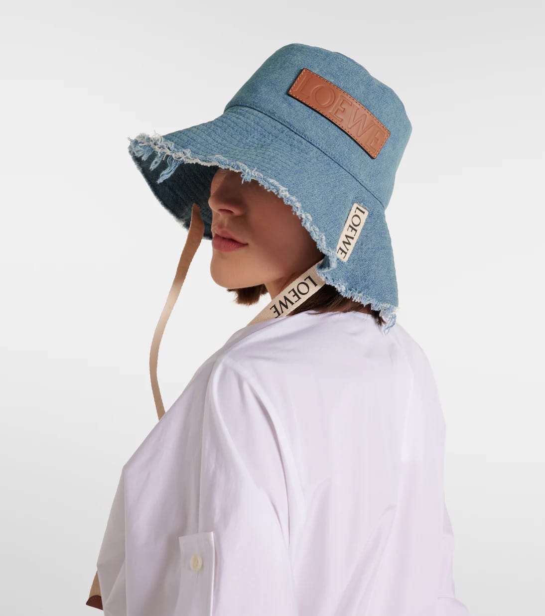 Loewe Paula's Ibiza Fisherman denim bucket hat Blue Jean