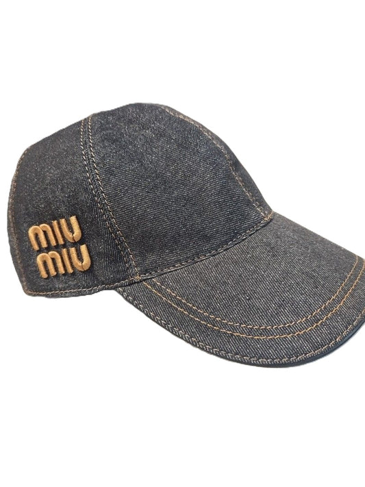 Miu Miu Black Jean Denim Baseball Cap