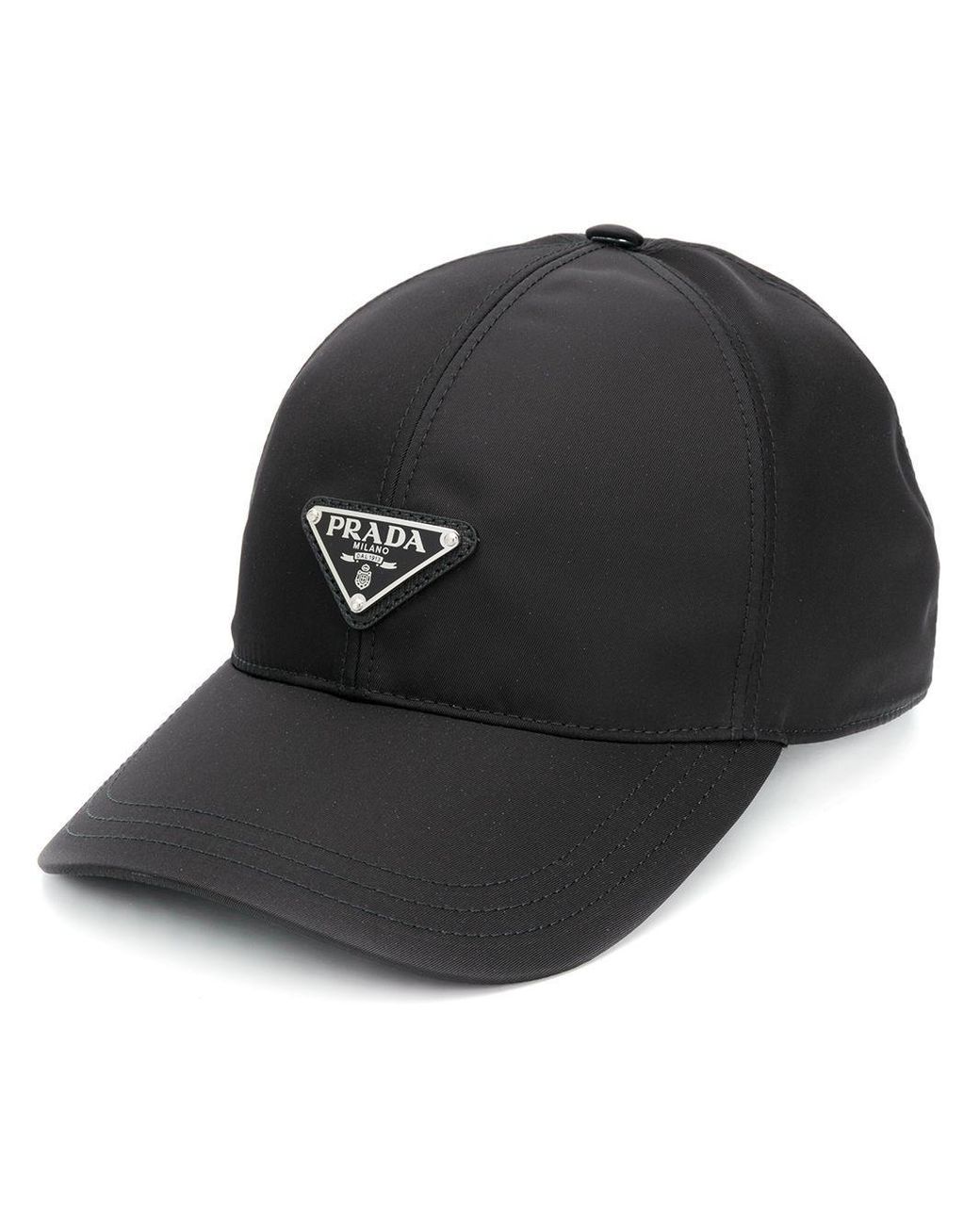 Prada Logo-plaque Baseball Cap in Black