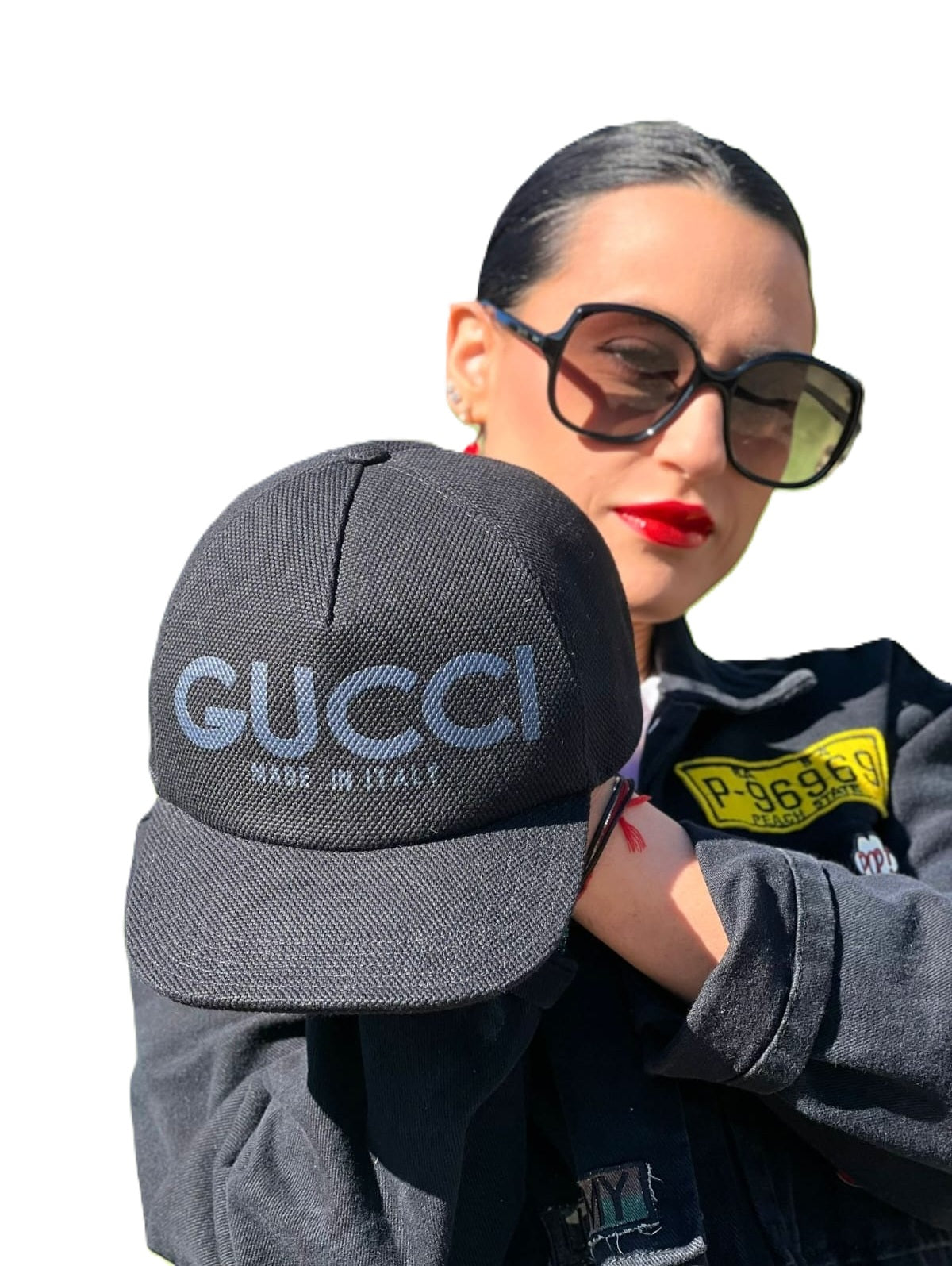 Black Jean Lasered denim baseball cap