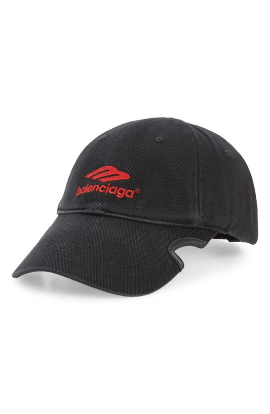 Balenciaga Black Red Baseball Cap