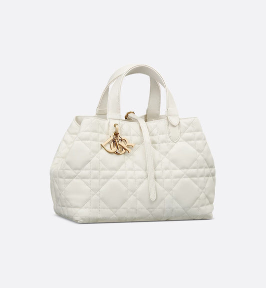 Medium Dior Toujours Bag Latte Macrocannage Calfskin