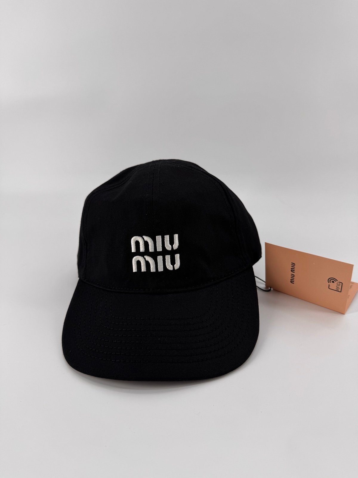 Miu Miu Black Denim Baseball Cap