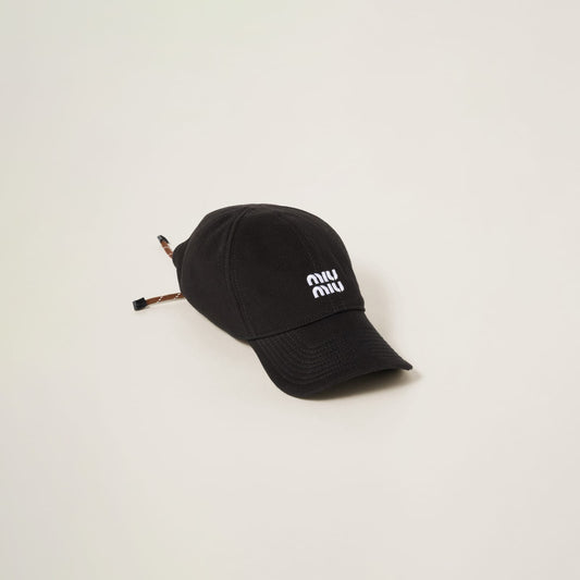 Miu Miu Black Denim Baseball Cap