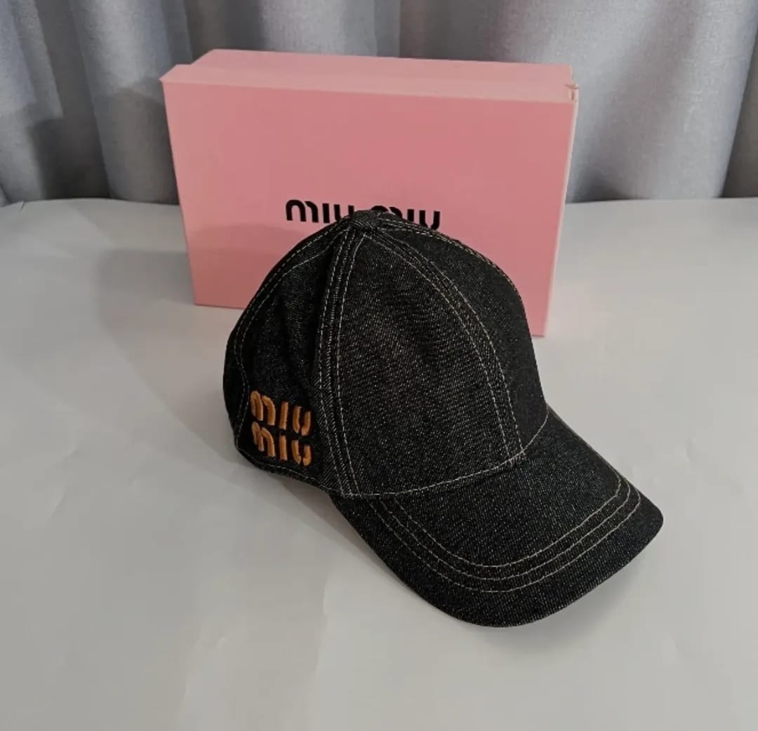 Miu Miu Black Jean Denim Baseball Cap