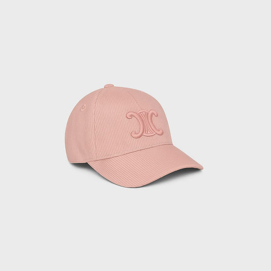 Triomphe pink baseball cap in calfskin