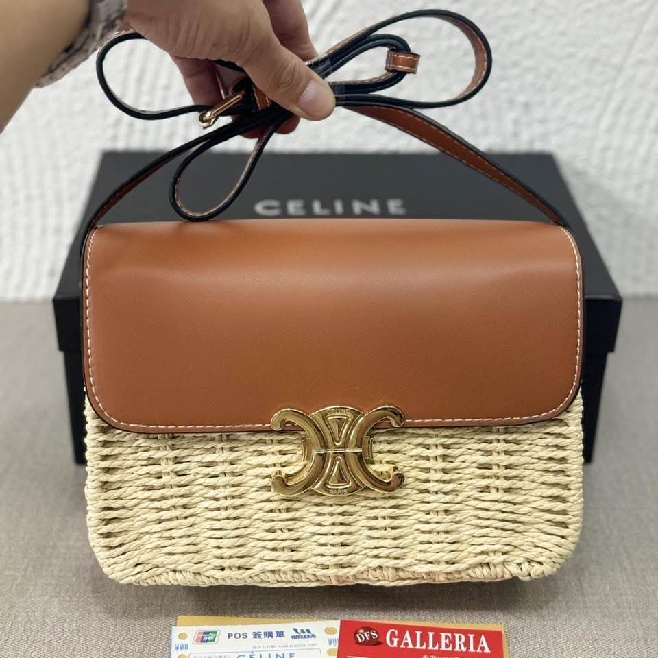 TEEN TRIOMPHE BAG in WICKER AND NATURAL CALFSKIN