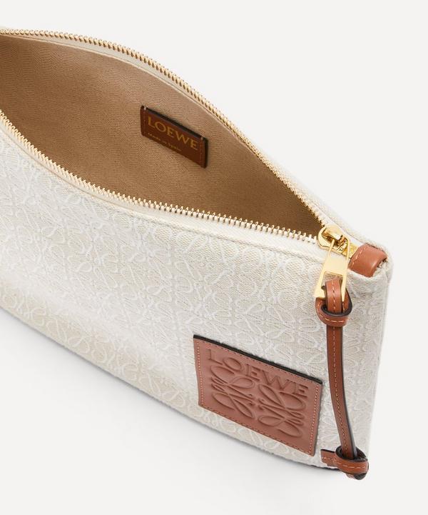 Oblong Pouch in Anagram Jacquard & Calfskin