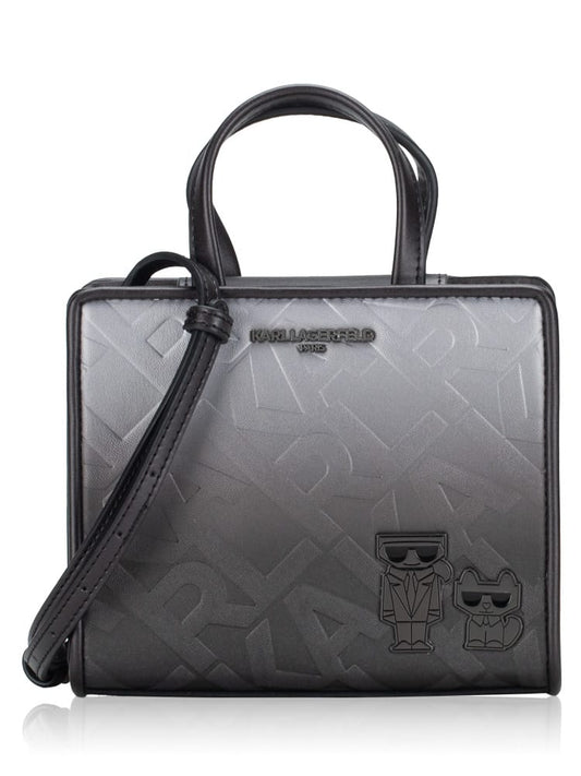 Karl and Choupette Maybelle Satchel Black Dark Gunmetal